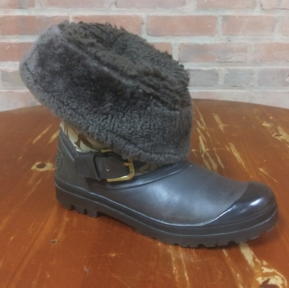 Coach | 'Holloway' Signature Print Fur Lined Boot - Picture 8 of 9